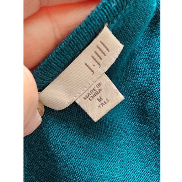 J. Jill Long Sleeve Soft Tunic Top Pullover Sweater Women Size M Tall Teal Green - Picture 4 of 5